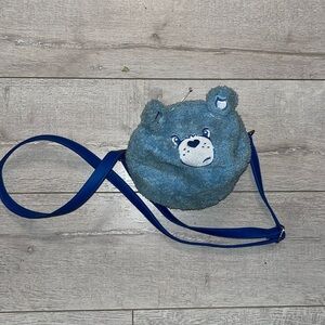care bear Lounge fly grumpy bear blue fuzzy crossbody shoulder used
